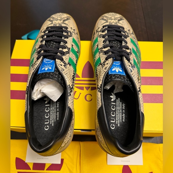 New Gucci x Adidas Gazelle Python Print Leather Sneaker Shoes UK 11.5 / US 12 - Picture 12 of 16